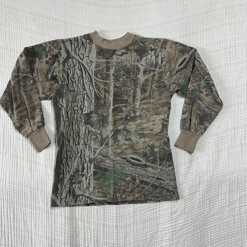 VTG Dixie Outdoors Camo Shirt Youth Large Unique Camouflage single stitch USA
